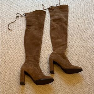 Stuart Weitzman Tan Suede Over-the-Knee Boots